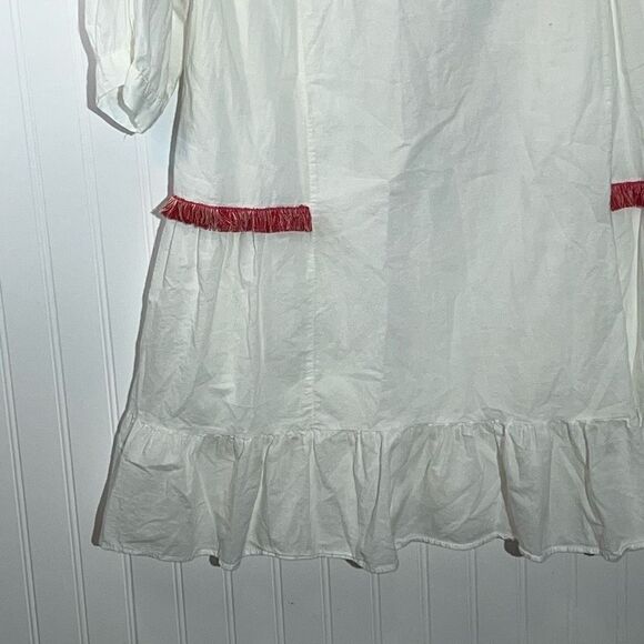 Shineflow Embroidered Pheasant Dress Women’s Medium White Multi Colored Lined - Picture 9 of 11